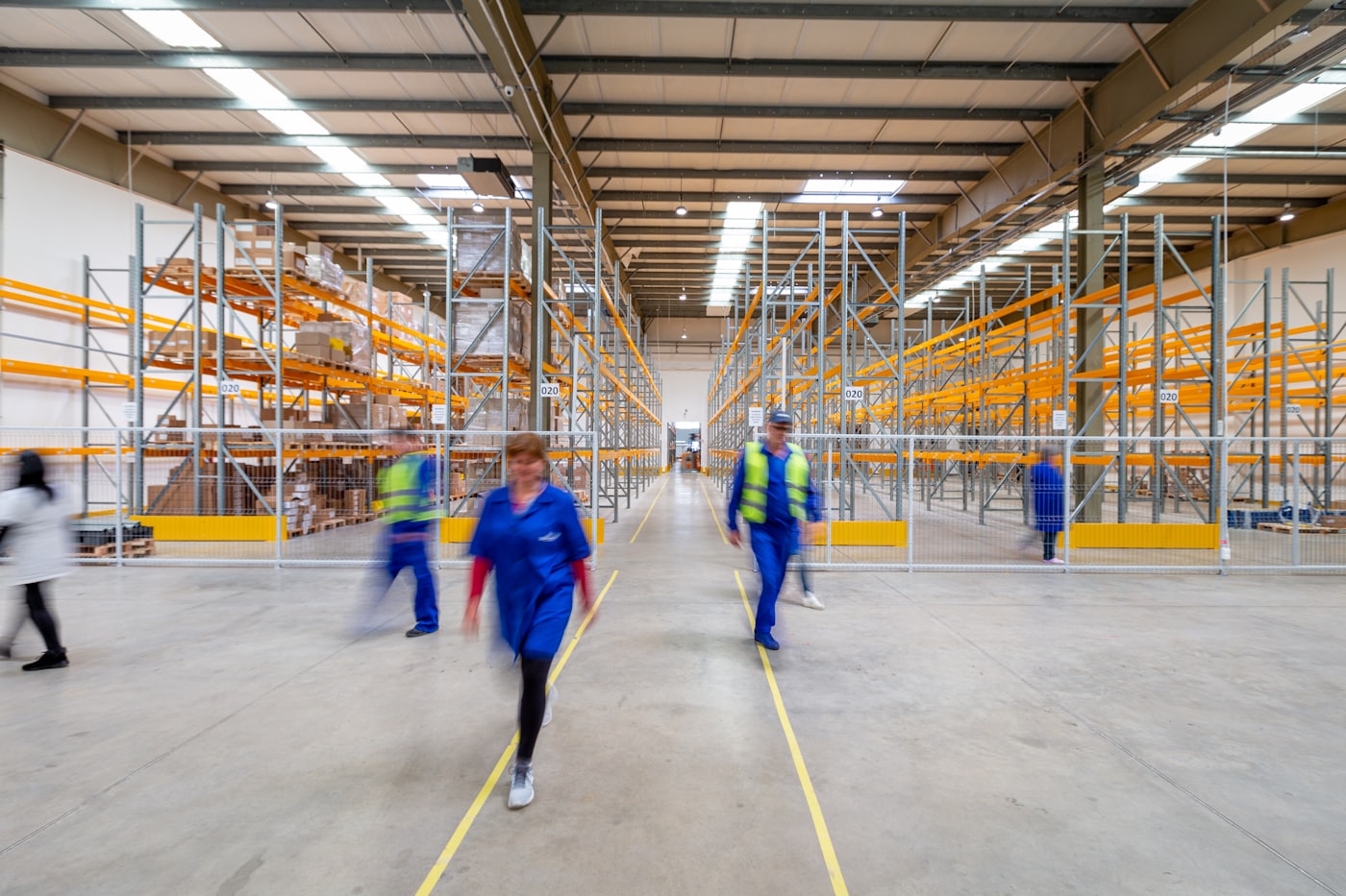 Warehouse team checking stock records